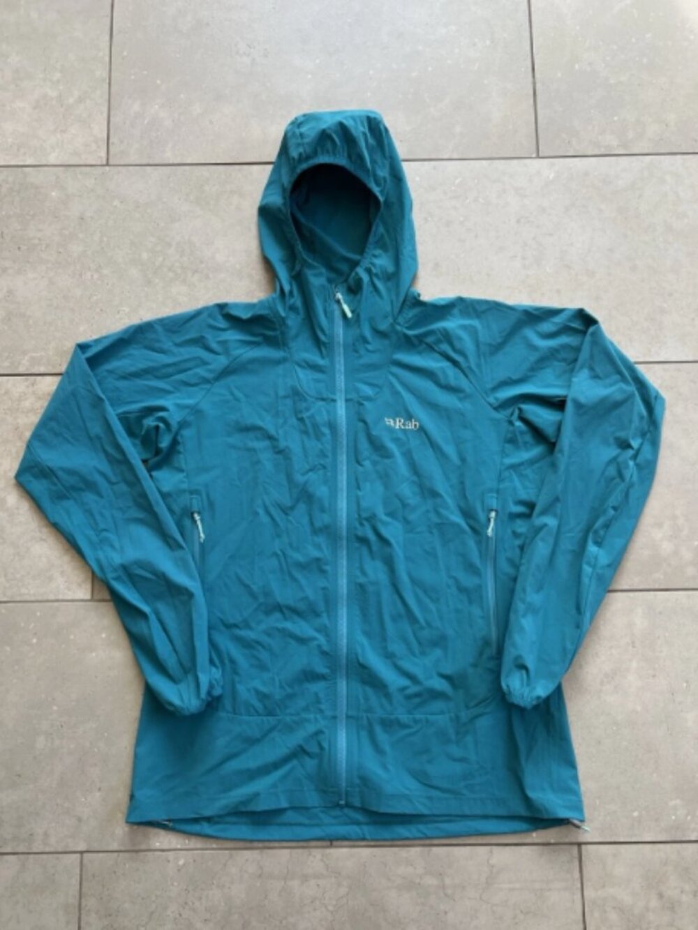 Rab borealis hooded jacket marina blue/green women L